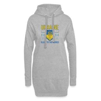 Ukraine Wappen Ruhm T-Shirt - Hoodie-Kleid - Grau meliert - Vorne