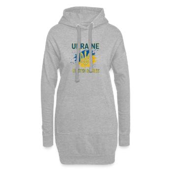 L’unité et la liberté de l’Ukraine - Sweat-shirt à capuche long Femme - gris chiné - Devant