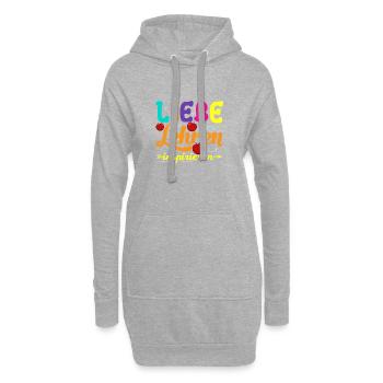 Love Teaching Inspire – Conception de cadeaux pour enseignants - Sweat-shirt à capuche long Femme - gris chiné - Devant