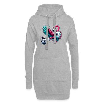 Flamingo Footballer 11 Coup de pied acrobatique - Sweat-shirt à capuche long Femme - gris chiné - Devant