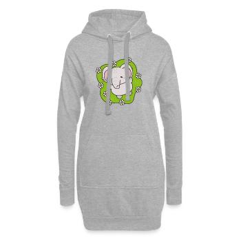 Süßer Elefant mit Blumen - Hoodie-Kleid - Grau meliert - Vorne