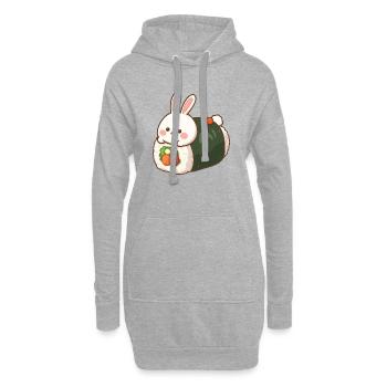 Panda Sushi – Peinture à l’huile style anime - Sweat-shirt à capuche long Femme - gris chiné - Devant