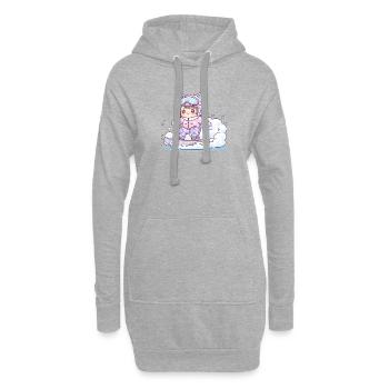 Kawaii Snowboard Girl Regenbogen Niedlich - Hoodie-Kleid - Grau meliert - Vorne