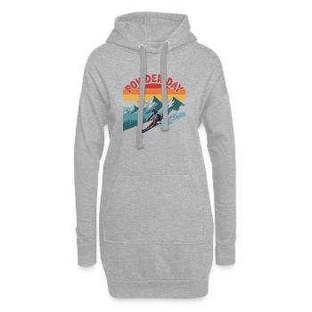 Ski Poudreuse Journée Rétro Neige profonde Sports d’hiver - Sweat-shirt à capuche long Femme - gris chiné - Devant
