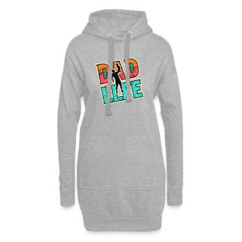 Vie de papa, cadeau des pères - Sweat-shirt à capuche long Femme - gris chiné - Devant