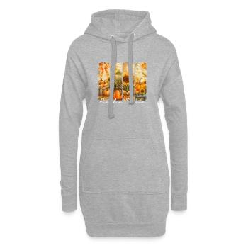 Kürbis Herbst Sonnenblumen Collage - Hoodie-Kleid - Grau meliert - Vorne