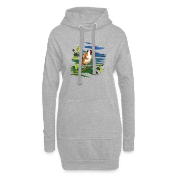 Bunter Vogel - Hoodie-Kleid - Grau meliert - Vorne