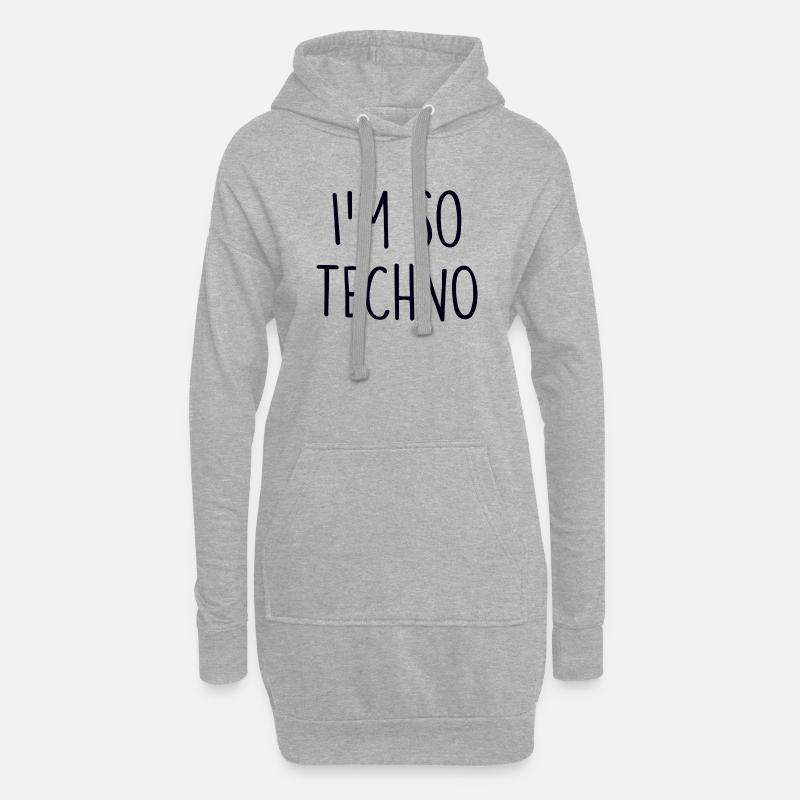 Techno lover - Hoodie-Kleid - Grau meliert