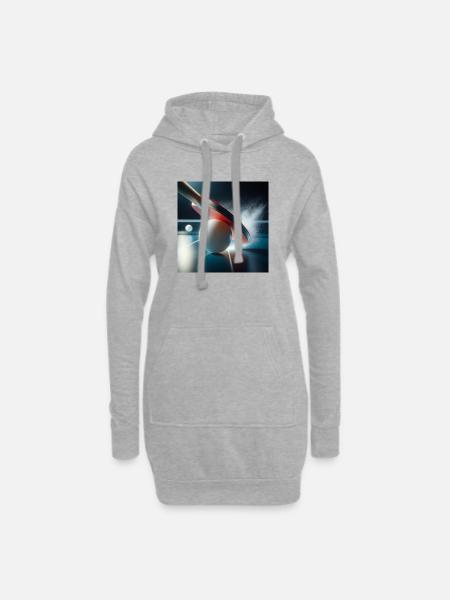 Sport, Tischtennis - Hoodie-Kleid - Grau meliert