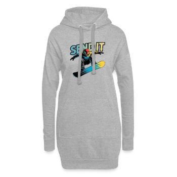 Snowboard Send It Action Comic Wintersport - Hoodie-Kleid - Grau meliert - Vorne