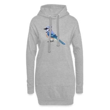 Blue Bird - Cooles Vogel Logo - Hoodie-Kleid - Grau meliert - Vorne
