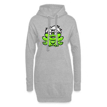 Frosch Frau Hübsch Kröte Lustig Weiblich Mädchen - Hoodie-Kleid - Grau meliert - Vorne
