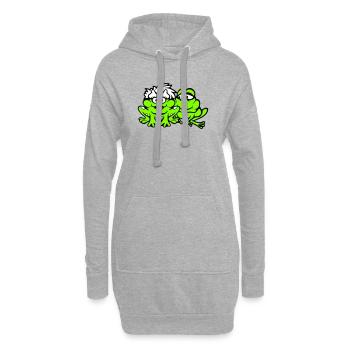 2 Frösche Pärchen Frau Mann Kröte Lustig Verliebt - Hoodie-Kleid - Grau meliert - Vorne