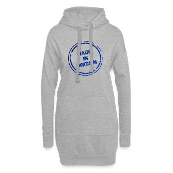 T-shirt à logo de timbre bleu fabriqué en Grande-Bretagne - Sweat-shirt à capuche long Femme - gris chiné - Devant