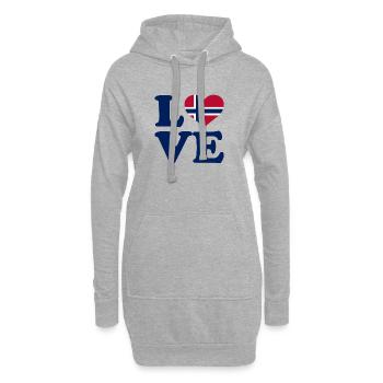Amour - Drapeau de la Norvège - Norvège - Norvège - Sweat-shirt à capuche long Femme - gris chiné - Devant