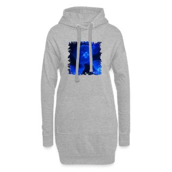 Magie sous-marine des méduses néons - Sweat-shirt à capuche long Femme - gris chiné - Devant
