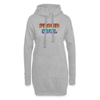 Proud Soul Gradient Typography - Hoodie Dress - heather grey - Front