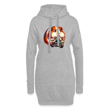 Cobaye à l’aventure à moto - Sweat-shirt à capuche long Femme - gris chiné - Devant