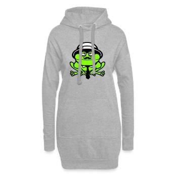 Frosch Sir Herr reich Gangster Brille Hut Krawatte - Hoodie-Kleid - Grau meliert - Vorne
