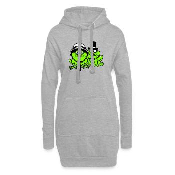 2 Frogs Sir Lunettes Empire Monocle Homme Chapeau Haut de forme - Sweat-shirt à capuche long Femme - gris chiné - Devant