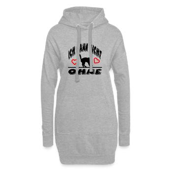 Chat - Sweat-shirt à capuche long Femme - gris chiné - Devant