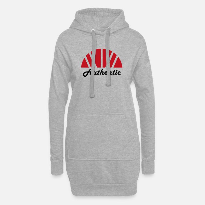 Aube abstraite rayons rouges authentique - Sweat-shirt à capuche long Femme - gris chiné