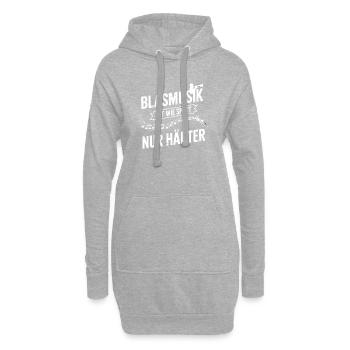 Blasmusik wie Sport, nur härter - Hoodie-Kleid - Grau meliert - Vorne
