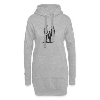 Famille de 3 - Logo Cool Silhouette - Sweat-shirt à capuche long Femme - gris chiné - Devant