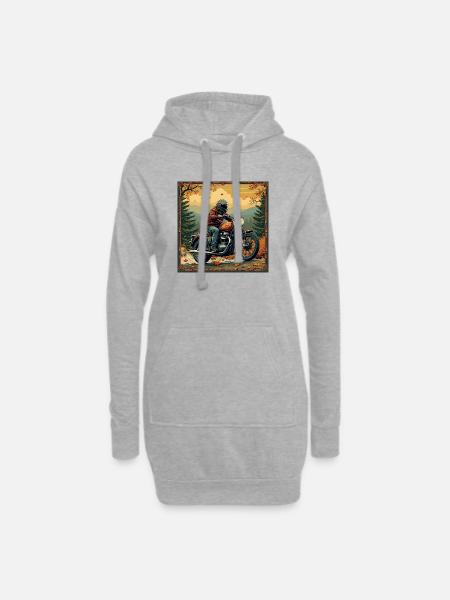 Tapestry Biker Landscape - Hoodie-Kleid - Grau meliert
