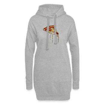 Mosaïque de pizza : conception artistique de vitrail - Sweat-shirt à capuche long Femme - gris chiné - Devant