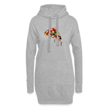 Pizza colorée mélange coloré : tout y est dans le style BD - Sweat-shirt à capuche long Femme - gris chiné - Devant