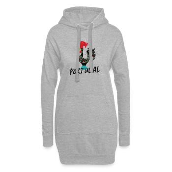 Barcelos Hahn, buntes Symbol Portugals - Hoodie-Kleid - Grau meliert - Vorne