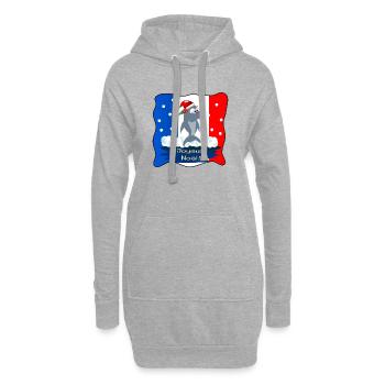 Frohe Weihnachten Sharks Frankreich - Hoodie-Kleid - Grau meliert - Vorne