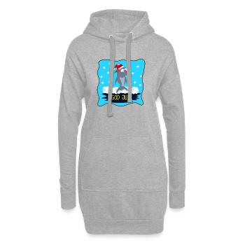 Frohe Weihnachten Lustiger Hai - Hoodie-Kleid - Grau meliert - Vorne
