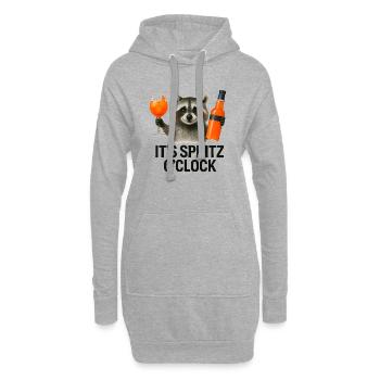 It's Spritz O'Clock Waschbär Party Geschenkidee - Hoodie-Kleid - Grau meliert - Vorne