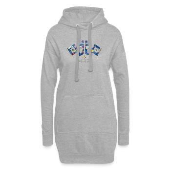 Ojio-Nur die OriginaleAbstrakte bunte Tropen - Hoodie-Kleid - Grau meliert - Vorne