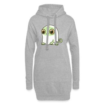 Caméléon Halloween fantôme - Sweat-shirt à capuche long Femme - gris chiné - Devant
