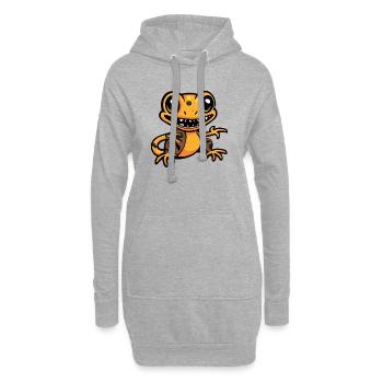 Echse Halloween Comic Lustig - Hoodie-Kleid - Grau meliert - Vorne