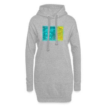 Balearische Inseln Neon Stil - Hoodie-Kleid - Grau meliert - Vorne