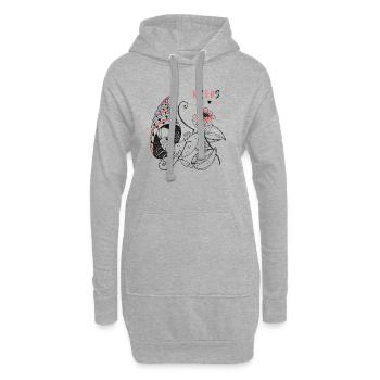 Sternzeichen Krebs - Hoodie-Kleid - Grau meliert - Vorne