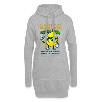 Lemon Squad Sour On The Inside Zitronen Frucht - Hoodie-Kleid - Grau meliert - Vorne