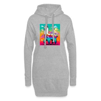 Alpaga - Sweat-shirt à capuche long Femme - gris chiné - Devant