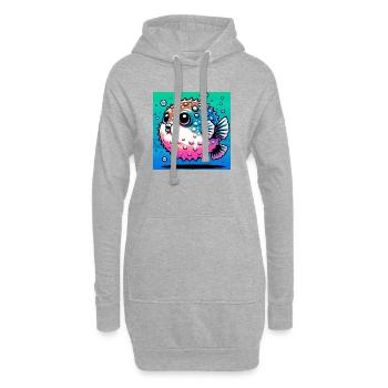 Kugelfisch - Hoodie-Kleid - Grau meliert - Vorne