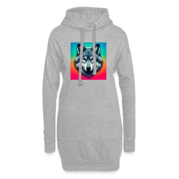 Loup - Sweat-shirt à capuche long Femme - gris chiné - Devant