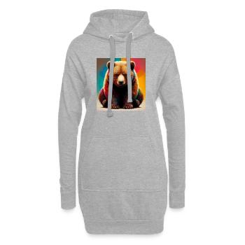 ours - Sweat-shirt à capuche long Femme - gris chiné - Devant