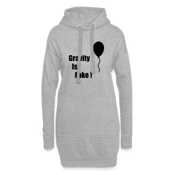 Gravity Is Fake - Hoodie-Kleid - Grau meliert - Vorne