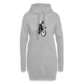 Cycliste - Logo Cool Silhouette - Sweat-shirt à capuche long Femme - gris chiné - Devant