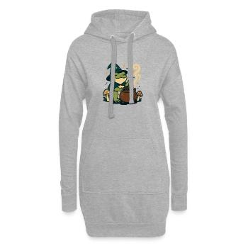 Zauberfrosch Magie Fantasy Design - Hoodie-Kleid - Grau meliert - Vorne