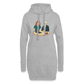 Mamie Karin - Sweat-shirt à capuche long Femme - gris chiné - Devant