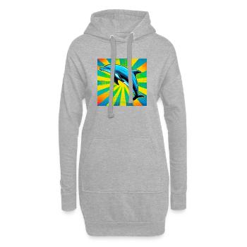 dauphin - Sweat-shirt à capuche long Femme - gris chiné - Devant